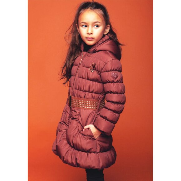 NEW Last 1 5/6 Designer Le Chic Long Warm Hooded Girls Winter Coat Puffer - Picture 2 of 2